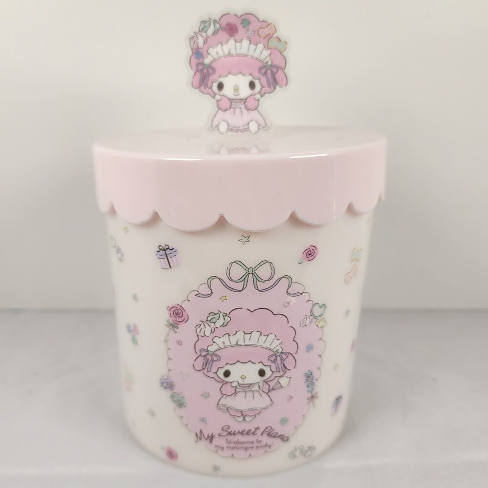 Sanrio My Sweet Piano Meringue Party Acrylic Canister Storage Case Pink 2023